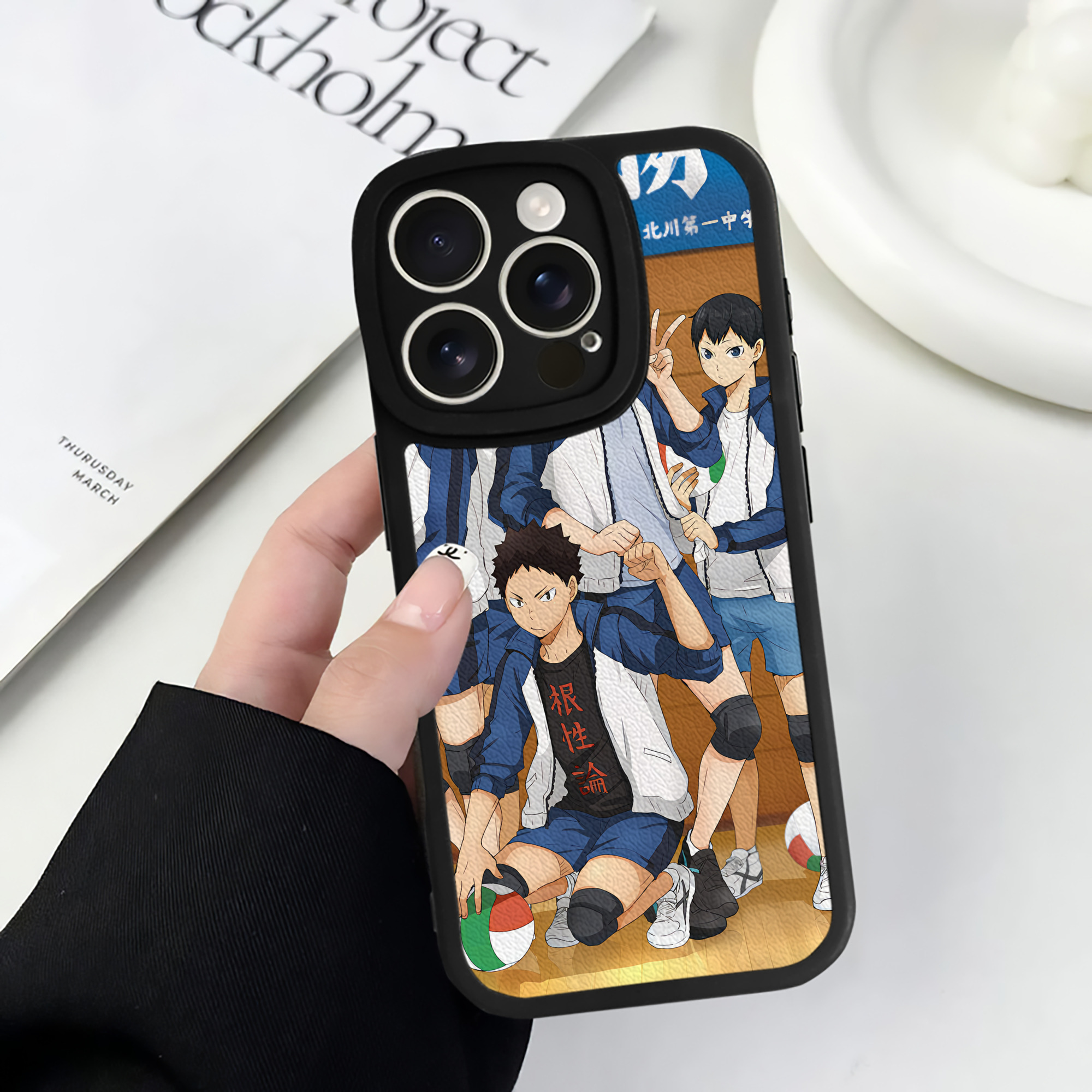（画像用） ハイキュー!! Haikyu!! 【iPhone 16シリーズ対応】シリコンスマホケース（レザー調） 材質：シリコン